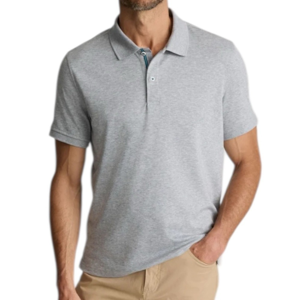 UNTUCKit Damaschino Polo Shirt Men's XL Gray Supima Cotton Wrinkle Free